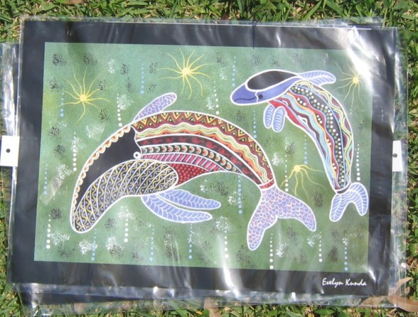Aboriginal&nbsp;Art Print Rainbow Dolphin