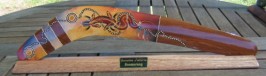 hunting boomerang on stand