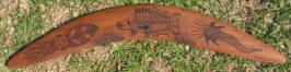 Hand burnt wattle wood