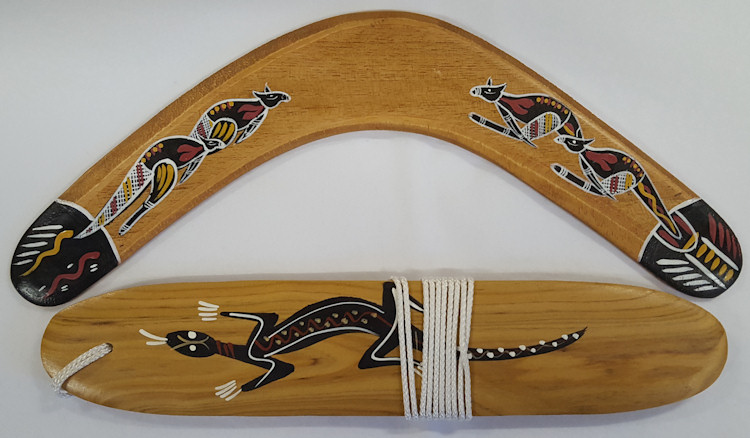 Boomerang set with light boomerang and light bullroarer - simple entertaining solution for kids and parents