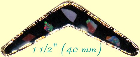 Boomerang opal hat and lapel pins
