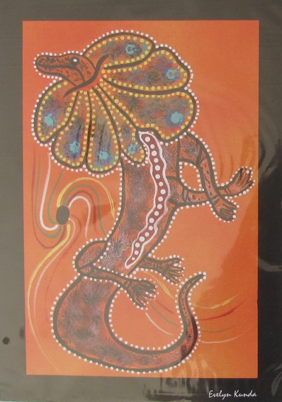 Aboriginal&nbsp;Art Print Frill-necked Lizard