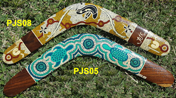 Fine dot art boomerangs, 22in