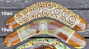 Mixed dot art boomerangs, 10in