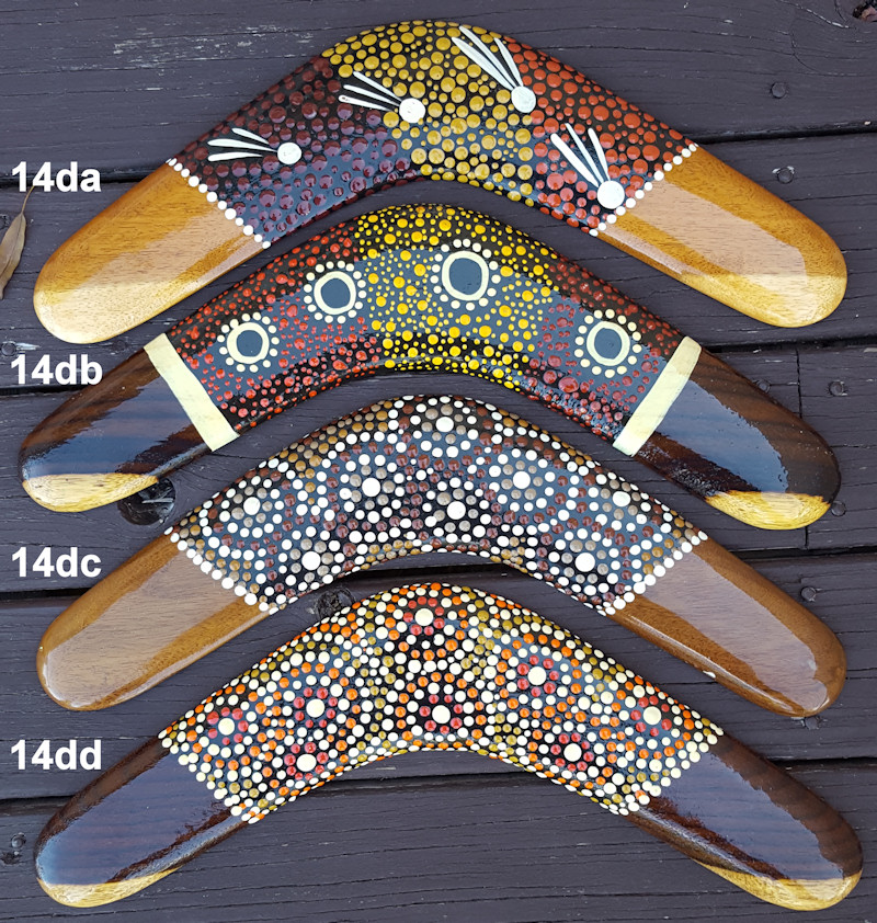 Aboriginal art collectible boomerangs. Traditional dot art
