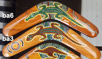 Animal dot art boomerangs, 14in