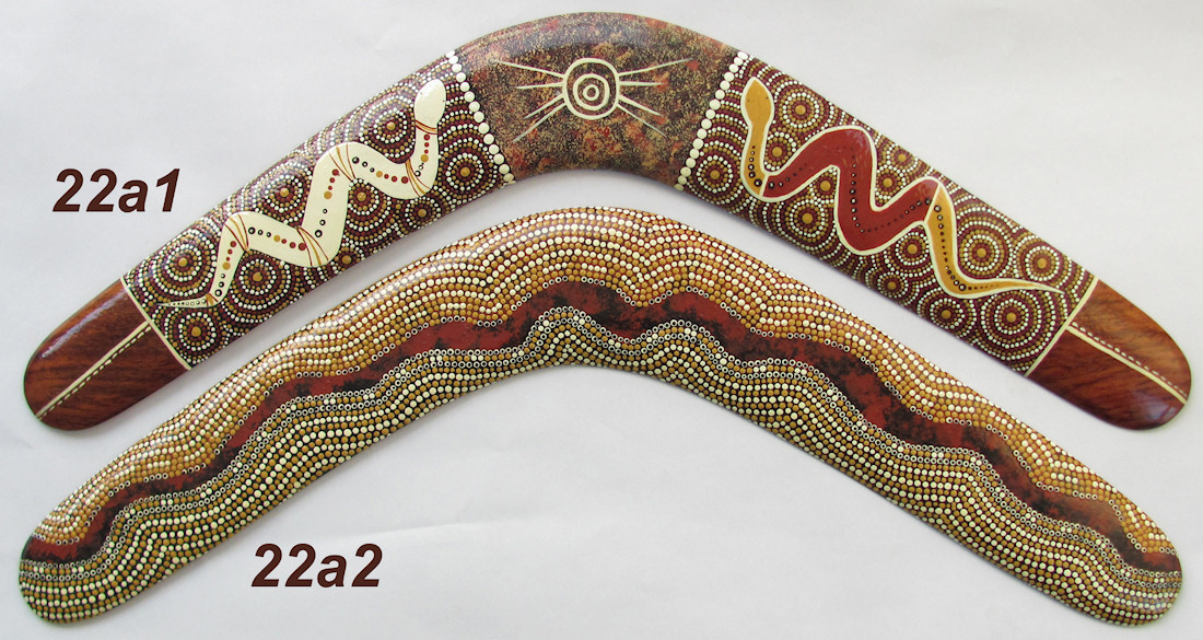 Amazing Aboriginal art collectable boomerangs dot art in desert colors, 22inch / 55cm